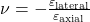  \nu = -\frac{\varepsilon_{\text{lateral}}}{\varepsilon_{\text{axial}}} 