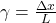  \gamma = \frac{\Delta x}{L} 