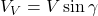  V_V = V \sin \gamma 