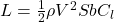  L = \frac{1}{2} \rho V^2 S b C_l 