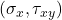 (\sigma_x, \tau_{xy})