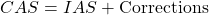  CAS = IAS + \text{Corrections} 