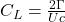  C_L = \frac{2 \Gamma}{U c} 