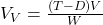  V_V = \frac{(T - D) V}{W} 