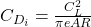  C_{D_i} = \frac{C_L^2}{\pi e AR} 