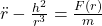 \ddot{r} - \frac{h^2}{r^3} = \frac{F(r)}{m}