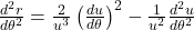 \frac{d^2 r}{d\theta^2} = \frac{2}{u^3} \left(\frac{du}{d\theta}\right)^2 - \frac{1}{u^2} \frac{d^2u}{d\theta^2}