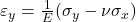  \varepsilon_y = \frac{1}{E}(\sigma_y - \nu \sigma_x) 