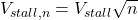  V_{stall,n} = V_{stall} \sqrt{n} 