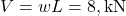 V = wL = 8, \text{kN}