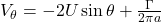  V_\theta = -2U \sin \theta + \frac{\Gamma}{2\pi a} 