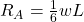 R_A = \frac{1}{6}wL
