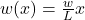 w(x) = \frac{w}{L}x