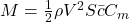  M = \frac{1}{2} \rho V^2 S \bar{c} C_m 