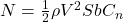  N = \frac{1}{2} \rho V^2 S b C_n 