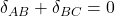 \delta_{AB} + \delta_{BC} = 0
