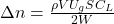  \Delta n = \frac{\rho V U_g S C_L}{2W} 
