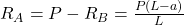 R_A = P - R_B = \frac{P (L - a)}{L}