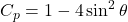  C_p = 1 - 4 \sin^2 \theta 