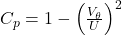 C_p = 1 - \left( \frac{V_\theta}{U} \right)^2 